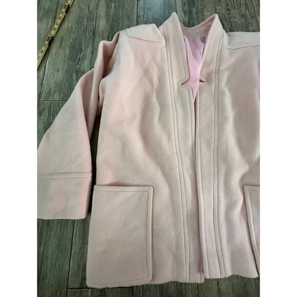 Vintage Jaywein New York Pink Long Sleeve Wool Blend Open Front Coat union made - Picture 12 of 12